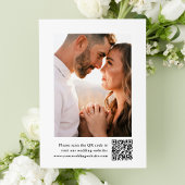 Elegante Zwarte Bloemenkam Monogram Foto Huwelijk Save The Date