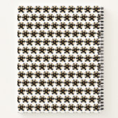 Elegante zwarte bloemennaam notitieboek (Achterkant)