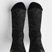 Elegante Zwarte Bloemige Monogram Naam Sokken (Top)