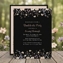 Elegante Zwarte Bloemrijke Boho Bachelorette Feest