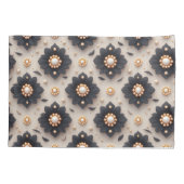 Elegante Zwarte Bloemversieringen Met Parel Kussensloop (Achterkant)