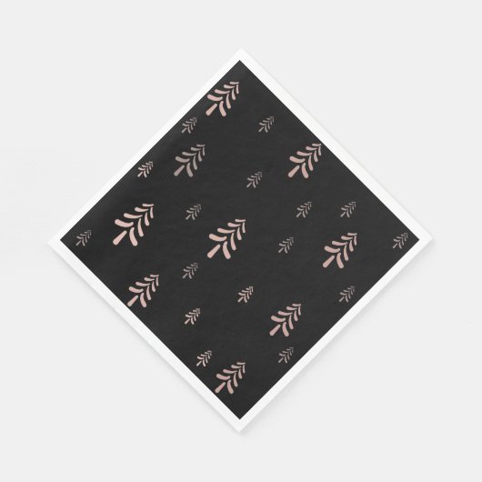 Elegante zwarte blush roze kerstboom servet (Hoek)