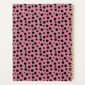 Elegante Zwarte Blush Roze Stippenpatroon Planner (Achterkant)