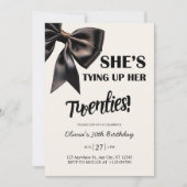 Elegante zwarte boog 30e verjaardag uitnodiging (Voorkant)