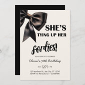 Elegante zwarte boog 50e verjaardag uitnodiging (Voorkant / Achterkant)