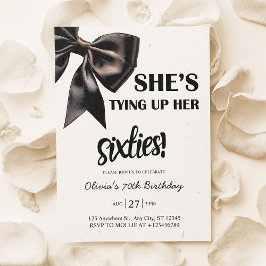 Elegante zwarte boog 70e verjaardag kaart