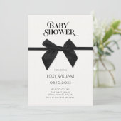 Elegante zwarte boog baby shower kaart (Staand voorkant)