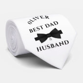 Elegante zwarte boog beste vader & man Vaderdag Stropdas (Opgerold)