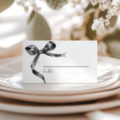 Elegante zwarte boog bruiloft plaatskaartje