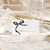 Elegante zwarte boog bruiloft plaatskaartje