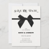 Elegante zwarte boog bruiloft save the date (Voorkant)