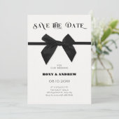 Elegante zwarte boog bruiloft save the date (Staand voorkant)