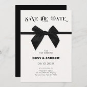 Elegante zwarte boog bruiloft save the date (Voorkant / Achterkant)