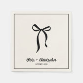 Elegante zwarte boog bruiloft servetten gepersonal (Voorkant)