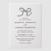 Elegante zwarte boog bruiloft vellum uitnodigingen (Voorkant)