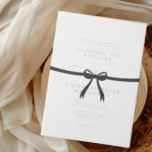 Elegante zwarte boog bruiloft vellum uitnodigingen