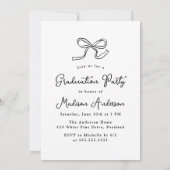 Elegante zwarte boog foto afstudeerfeest kaart (Achterkant)