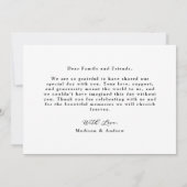 Elegante zwarte boog foto bruiloft bedankkaart (Achterkant)