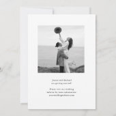 Elegante zwarte boog foto save the date (Achterkant)