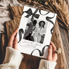 Elegante zwarte boog foto save the date