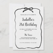 Elegante zwarte boog Lijst minimalistische verjaar Kaart (Voorkant)