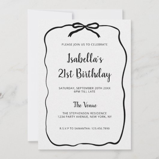 Elegante zwarte boog Lijst minimalistische verjaar Kaart (Voorkant)