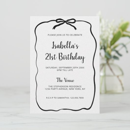 Elegante zwarte boog Lijst minimalistische verjaar Kaart (Staand voorkant)