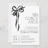 Elegante zwarte boog mis Quince Años Quinceañera Kaart (Voorkant)