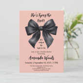 Elegante zwarte boog op pastel roze Vrijgezellenfe Kaart (Staand voorkant)