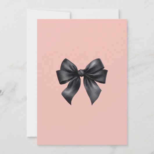 Elegante zwarte boog op pastel roze Vrijgezellenfe Kaart (Achterkant)