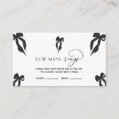 Elegante zwarte boog Raad hoe ringen spel Informatiekaartje (Voorkant)