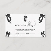 Elegante zwarte boog Raad hoeveel bogen spel Informatiekaartje (Voorkant)