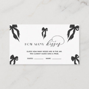 Elegante zwarte boog Raad hoeveel kussen spel Informatiekaartje