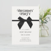 Elegante zwarte boog verjaardagsuitnodiging kaart (Staand voorkant)