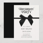 Elegante zwarte boog verjaardagsuitnodiging kaart (Voorkant / Achterkant)