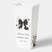 Elegante zwarte boog Wildflowers Popcorn gunstbox Bedankdoosjes (Achterkant)