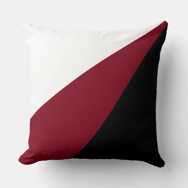 Elegante zwarte bordeauxrode en witte sierkussen (Voorkant)