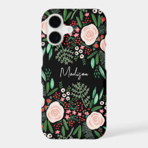 Elegante Zwarte Botanische Bloementuin