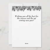 Elegante zwarte botanische Lijst kerst Feestdagenkaart (Achterkant)