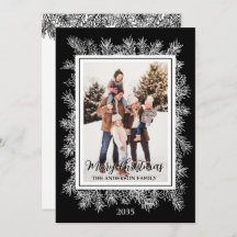 Elegante zwarte botanische  Lijst kerst