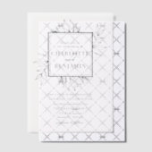 Elegante zwarte botanische vierkante Lijst bruilof Vellum Uitnodigingen (Offset (Uitnodiging))