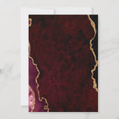 Elegante zwarte Bourgogne Agaat bruiloft Kaart (Achterkant)