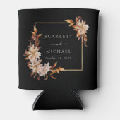 Elegante Zwarte Bruiloft Blikjeskoeler (Voorkant)