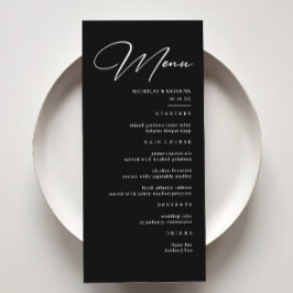 Elegante Zwarte Bruiloft Menu