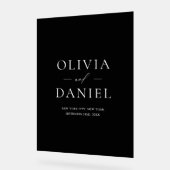 Elegante zwarte bruiloft minimalistisch welkomstbo acryl bord (Hoek)