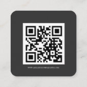 Elegante zwarte bruiloft RSVP Kaart met QR-code (Achterkant)