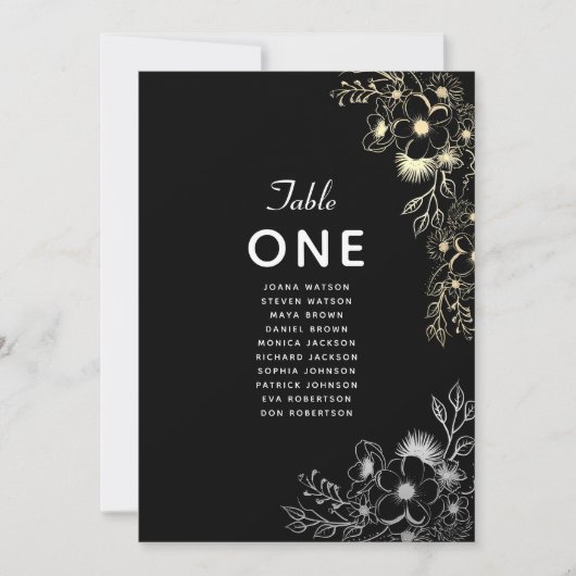 Elegante zwarte bruiloft zitgrafiek (Voorkant)