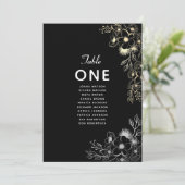 Elegante zwarte bruiloft zitgrafiek (Staand voorkant)