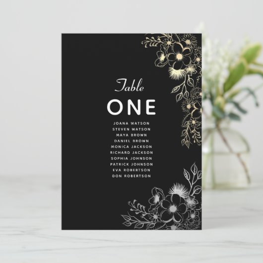 Elegante zwarte bruiloft zitgrafiek (Staand voorkant)