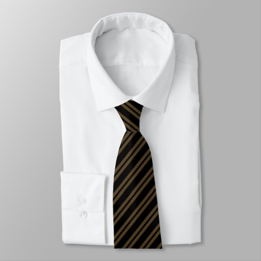 Elegante zwarte & bruine strepen bruidsjonkers tro stropdas (Gebonden)
